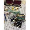Image 2 : VINTAGE MISC LOT FISHING REEL LIGHTERS GLASSES ETC