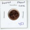 Image 1 : 2004P Canadian Small Cent. Plated. Proof-Like-65. Red.