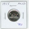 Image 1 : 1955 Canadian Nickel 5 Cents. MS-63. Lustrous.