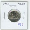 Image 1 : 1960 Nickel 5 Cents. MS-63. Lustrous.