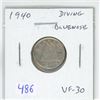 Image 1 : 1940 Diving Bluenose Silver 10 Cents. Rotated Die. VF-30. Scarce.