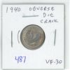 Image 1 : 1940 Silver 10 Cents with Obverse Die Crack. VF-30.