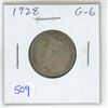 Image 1 : 1928 Canadian Silver 25 Cents. G-6.