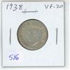 Image 1 : 1938 Canadian Silver 25 Cents. VF-20.
