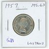 Image 1 : 1957 Canadian Silver 25 Cents. MS-63. Lustrous.
