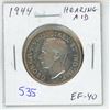 Image 1 : 1944 Hearing Aid Canadian Silver 50 Cents. Hearing Aid in the king’s ear from a Die Clash. 