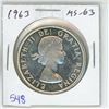 Image 1 : 1963 Canadian Silver Dollar. MS-63. Lustrous.
