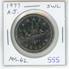 Image 1 : 1977 Attached Jewel Short Water Lines Canadian Nickel Dollar. MS-62. Scarce.