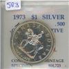 Image 1 : 1973 RCMP Centennial Specimen Silver Dollar.