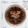 Image 1 : 1967 Moose Jaw Coin Club bronze medal. Issued to commemorate Canadian Centennial as well as the MJ C