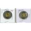 Image 1 : Lot of two collectible Canadian $2.00 toonies - 50th anniversary Hockey Summit series, color and non