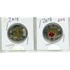 Image 1 : Lot of two collectible Canadian $2.00 toonies - Armistice, color and non-color variety
