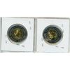 Image 2 : Lot of two collectible Canadian $2.00 toonies - Armistice, color and non-color variety