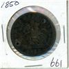 Image 1 : 1850 Bank of upper Canada one penny token two holes