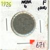 Image 1 : 1926 'near six' Canada five cent nickel