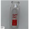 Image 1 : 1-Pint Crystal Dairy Ltd milk bottle, red graphics, excellent