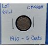 Image 1 : 1910 Canada 5-Cent Coin