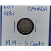 Image 1 : 1919 Canada 5-Cent Coin