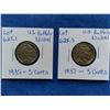 Image 1 : Pair of United States Buffalo nickels, 1935 & 1937