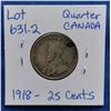 Image 2 : 1918 Canada Quarter, 25 Cents