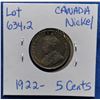 Image 2 : 1922 Canada Nickel, 5 Cents