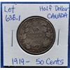 Image 1 : 1919 Canada Half Dollar 50-Cent Piece