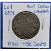 Image 1 : 1920 Canada Half Dollar 50-Cent Piece