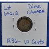 Image 2 : 1936 Canada Dime, 10 Cents