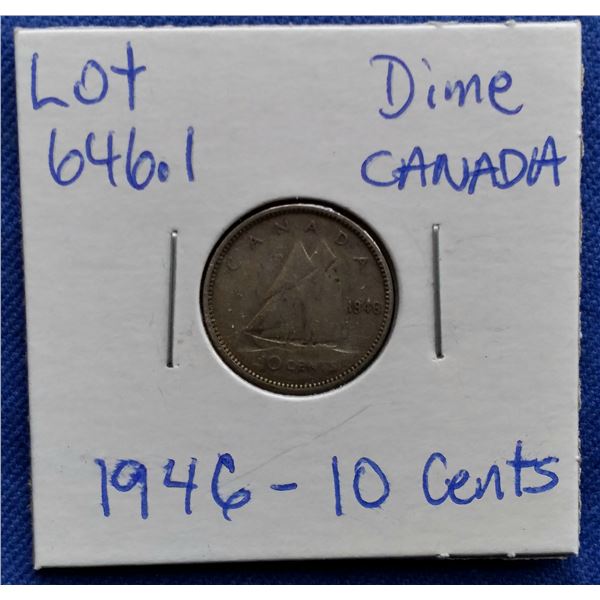 1946 Canada Dime, 10 Cents