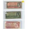 Image 1 : 1954 Canadian $1.00 bill 'Devil's Face', 1954 $2.00, 1974 $2.00 bill replacement *