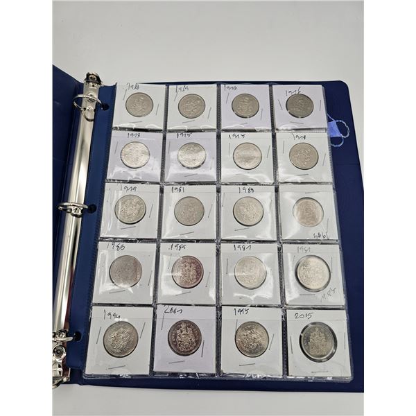 Collection of 37 Canadian 50¢ pieces, 1968-2023 assorted