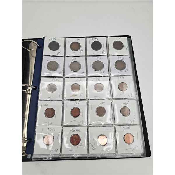 Junior starter currency collection in binder - includes small and large pennies, nickels, quarters, 