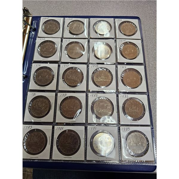 Lot of 22 Canadian $1.00 coins - 1968-1987 appears complete