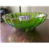 Image 1 : Green, vintage, carnival glass, footed fruit bowl