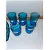 Image 3 : Collection of vintage, blue, glass pieces