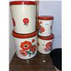Image 2 : Vintage, tin, cannister set, cake tin with cover, and other tin with lid