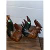 Image 1 : 2 carved, wooden roosters