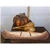 Image 2 : Vintage birch bark canoe décor, maracas, and pumpkin