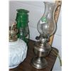 Image 2 : 3 oil lamps. Milk glass one has no shade