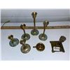Image 1 : Collection of vintage, brass candle sticks