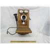 Image 1 : Antique Oak Cased Long Necked Kellogg's  Wall Telephone Complete