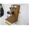 Image 3 : Antique Oak Cased Long Necked Kellogg's  Wall Telephone Complete