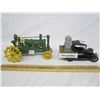 Image 1 : John Deere Tractor and Lennox Car Coin Bank has  key