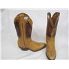 Image 3 : Vintage Leather Cowboy Boots with Native Chief Design size 8