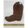 Image 1 : Vintage Wooden Carved Cowboy Boot Artist Signed