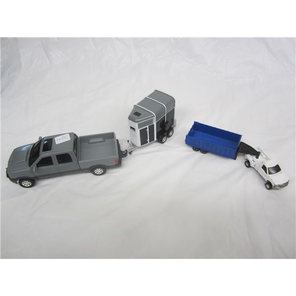 Lot of 2 Trucks and Trailers John Deere Ertl