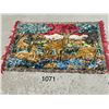 Image 1 : Beautiful, vintage, Deer, tapestry wall hanging/rug with fringe