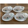 Image 1 : Luncheon set, vintage, milk glass- atomic flower design
