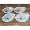 Image 2 : Luncheon set, vintage, milk glass- atomic flower design