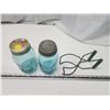 Image 2 : Canning jar handler and two vintage blue glass jars
